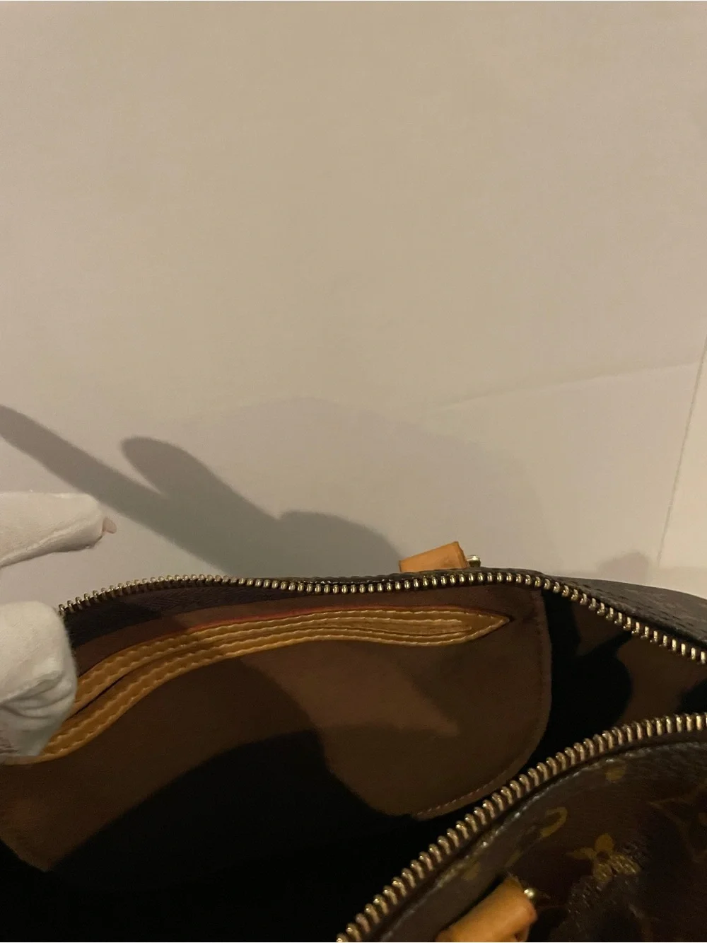 Louis Vuitton Monogram Canvas Satchel with Tan Leather Trim